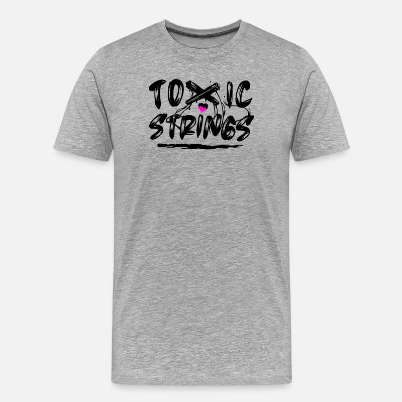 Toxic Strings 2 Farben - Männer Premium Bio T-Shirt - Grau meliert