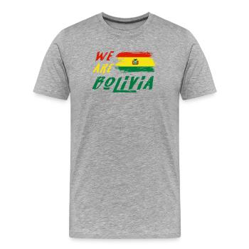 Wir sind Bolivien - Männer Premium Bio T-Shirt - Grau meliert - Vorne - Damien (186cm)