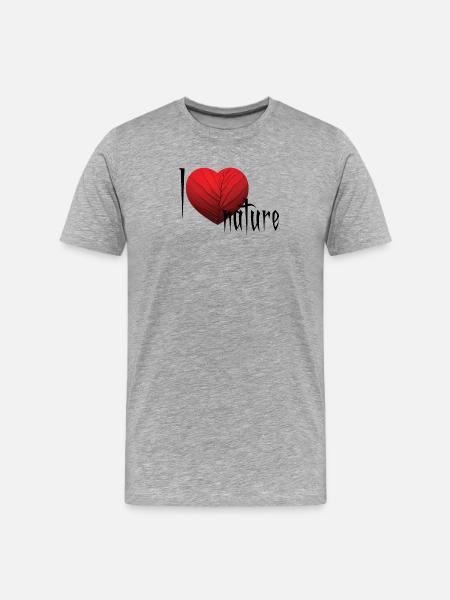 Coeur Veiné Rouge - T-shirt bio Premium Homme - gris chiné