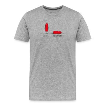 Ketchup - Ketchdown, pun - Men's Premium Organic T-Shirt - heather grey - Front - Damien (186cm)