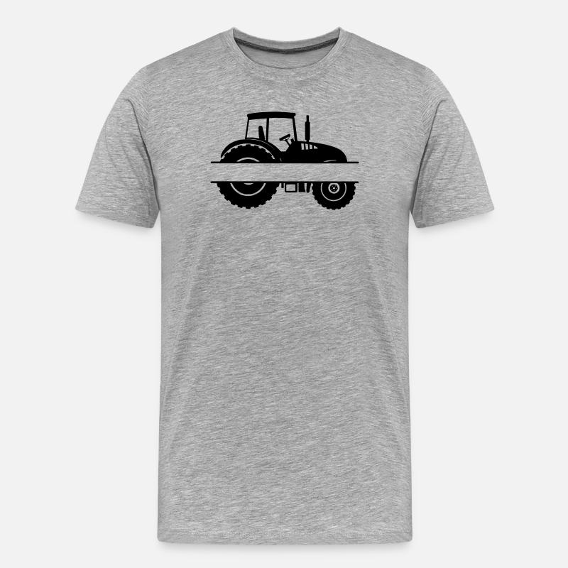Ackerschlepper-Emblem - Männer Premium Bio T-Shirt - Grau meliert