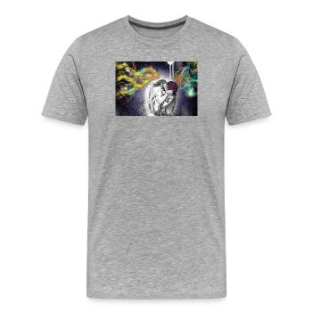 First kiss - Men's Premium Organic T-Shirt - heather grey - Front - Damien (186cm)