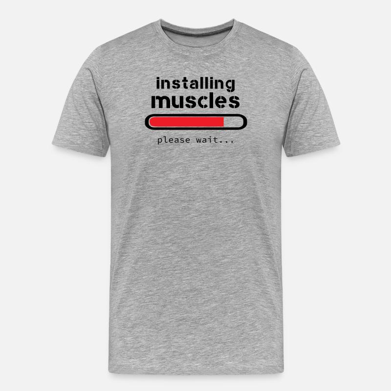 installing muscles - T-shirt bio Premium Homme - gris chiné