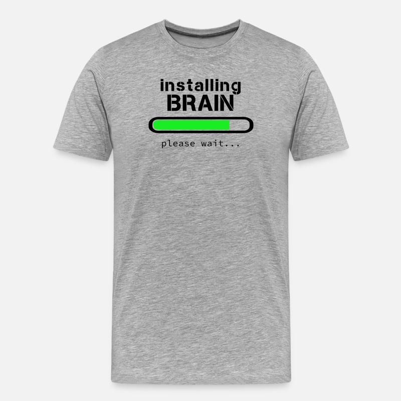 Installing Brain - Men's Premium Organic T-Shirt - heather grey