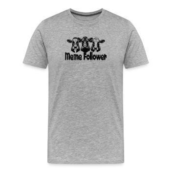meine follower kühe bauernhof landleben landwirt - Männer Premium Bio T-Shirt - Grau meliert - Vorne - Damien (186cm)