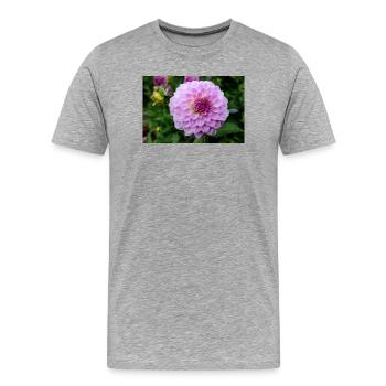 Dahlia rose rose fleur, fleur - T-shirt bio Premium Homme - gris chiné - Devant - Damien (186cm)