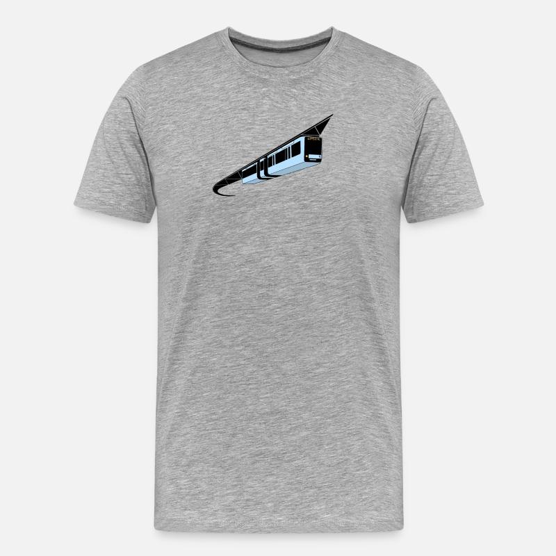 Wuppertal Schwebebahn bunt - Männer Premium Bio T-Shirt - Grau meliert