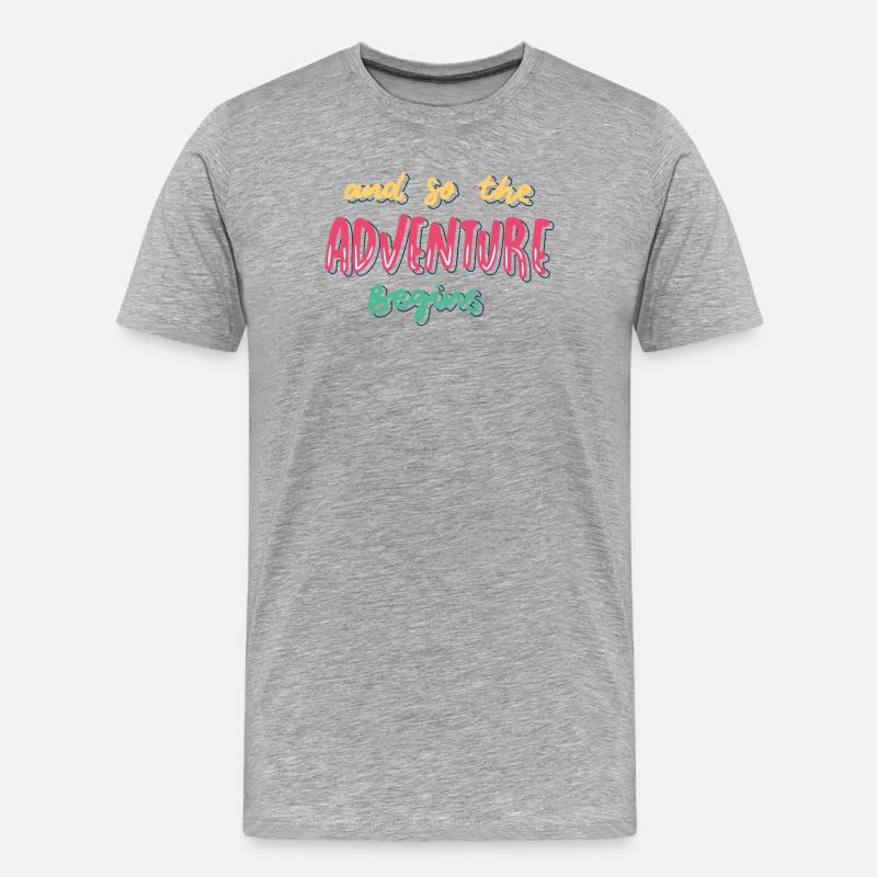 Das Abenteuer kann beginnen - Männer Premium Bio T-Shirt - Grau meliert