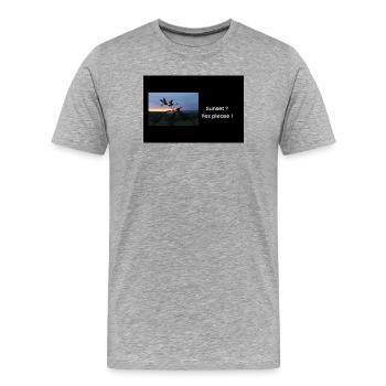 Streetwear Sunset ?Yes Please ! - T-shirt bio Premium Homme - gris chiné - Devant - Damien (186cm)