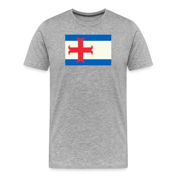 drapeau Zutphen - T-shirt bio Premium Homme - gris chiné - Devant - Damien (186cm)