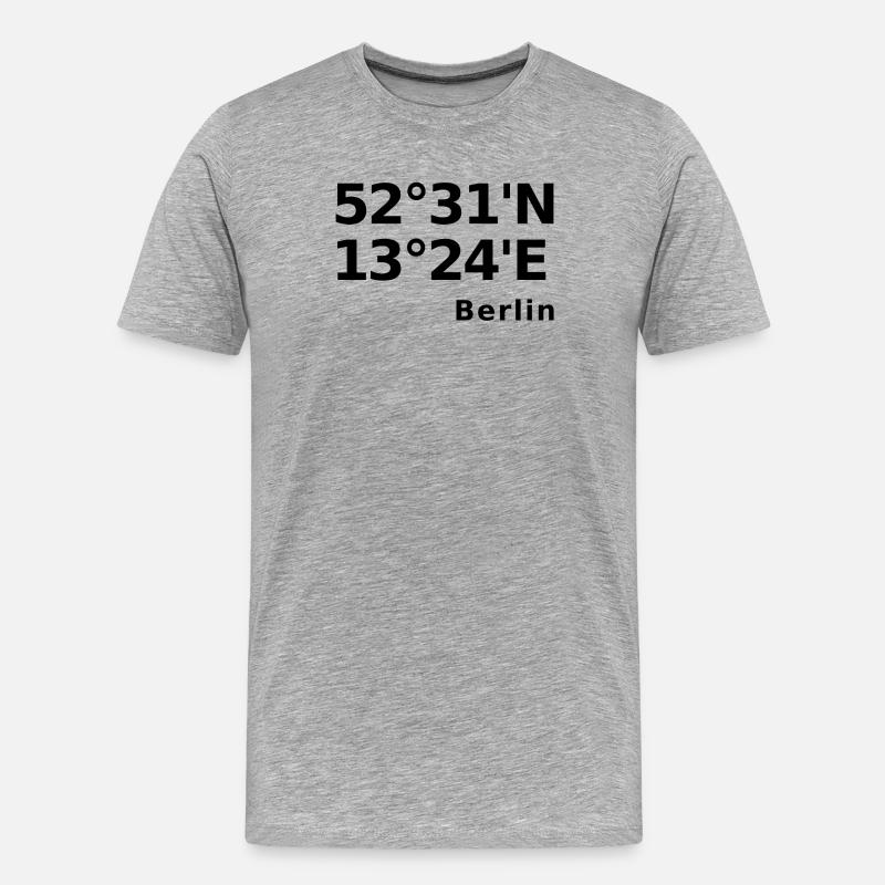 Berlin - Männer Premium Bio T-Shirt - Grau meliert