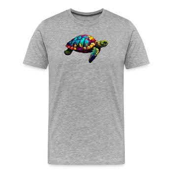 Tortue - T-shirt bio Premium Homme - gris chiné - Devant - Damien (186cm)