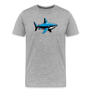Hai - Männer Premium Bio T-Shirt - Grau meliert - Vorne - Damien (186cm)