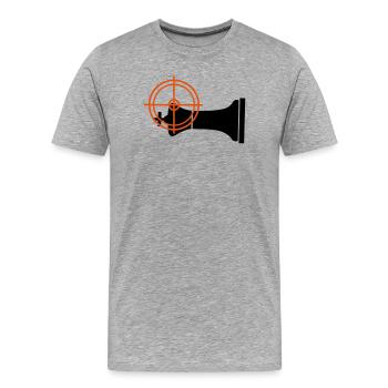 Échec et mat mentant - T-shirt bio Premium Homme - gris chiné - Devant - Damien (186cm)