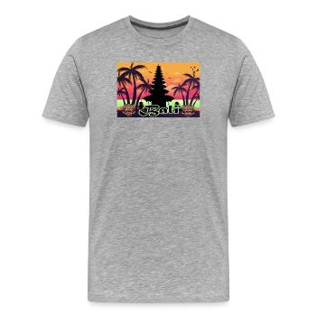 BALI - Männer Premium Bio T-Shirt - Grau meliert - Vorne - Damien (186cm)