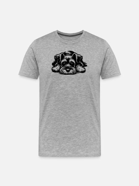 Schnauzer nain - T-shirt bio Premium Homme - gris chiné