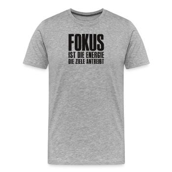 Erfolg Spruch für Gründer Unternehmer Startup - Männer Premium Bio T-Shirt - Grau meliert - Vorne - Damien (186cm)