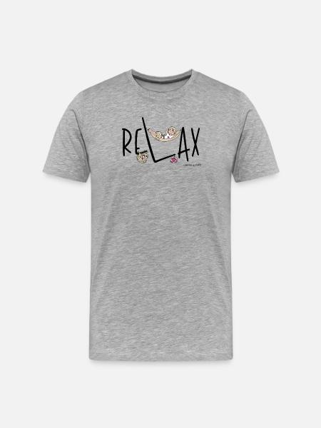 Phil and Paw - Relax - Männer Premium Bio T-Shirt - Grau meliert