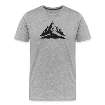 Gebirge - Männer Premium Bio T-Shirt - Grau meliert - Vorne - Damien (186cm)