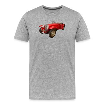 Voiture historique - T-shirt bio Premium Homme - gris chiné - Devant - Damien (186cm)