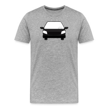Graphique de véhicule noir simple - T-shirt bio Premium Homme - gris chiné - Devant - Damien (186cm)