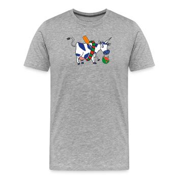 BAVARIAN UNICORN Rafting - Men's Premium Organic T-Shirt - heather grey - Front - Damien (186cm)