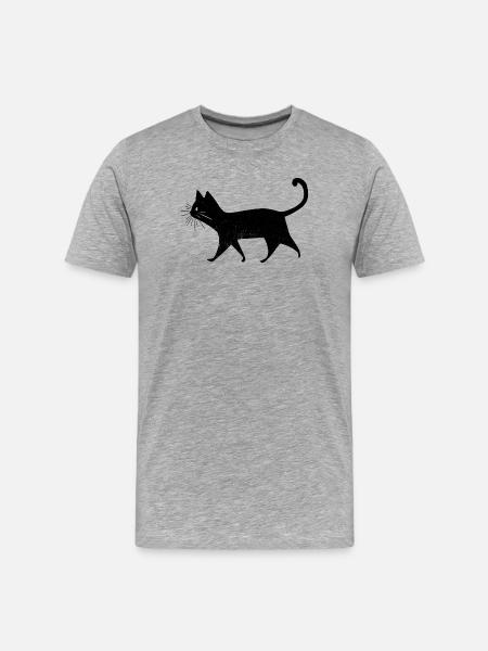 Elegant Black Cat - Men's Premium Organic T-Shirt - heather grey