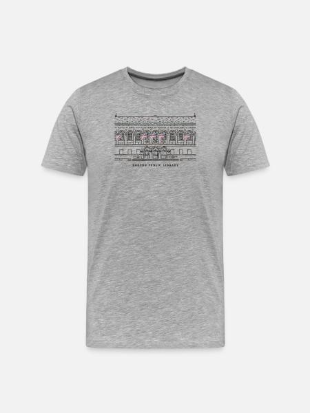 Boston, Drawing Public Library, USA - Men's Premium Organic T-Shirt - heather grey