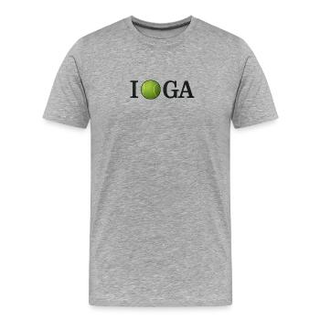 Balle de tennis I love IGA - T-shirt bio Premium Homme - gris chiné - Devant - Damien (186cm)