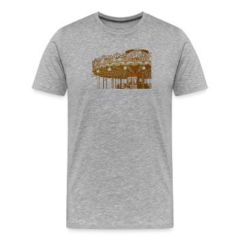 Gold Vintage Carousel Design - Men's Premium Organic T-Shirt - heather grey - Front - Damien (186cm)