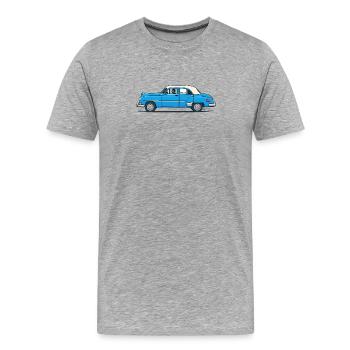 Classic London car in blue and white - Men's Premium Organic T-Shirt - heather grey - Front - Damien (186cm)