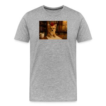 Schicker und schicker Chihuahua mit Rose - Männer Premium Bio T-Shirt - Grau meliert - Vorne - Damien (186cm)
