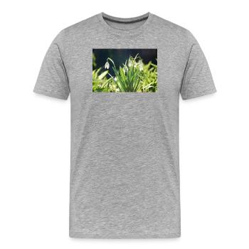 perce-neige printemps floraison design - T-shirt bio Premium Homme - gris chiné - Devant - Damien (186cm)