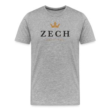 Zech Original Familienlogo - Männer Premium Bio T-Shirt - Grau meliert - Vorne - Damien (186cm)