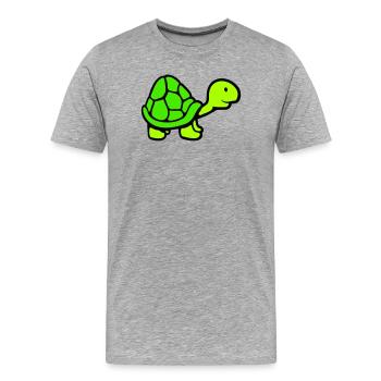 Turtle long neck smiling happy funny - Men's Premium Organic T-Shirt - heather grey - Front - Damien (186cm)