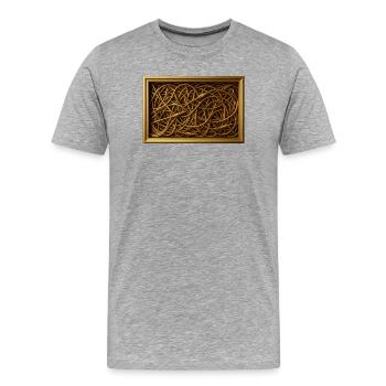 Tourbillons d’or de câbles - T-shirt bio Premium Homme - gris chiné - Devant - Damien (186cm)