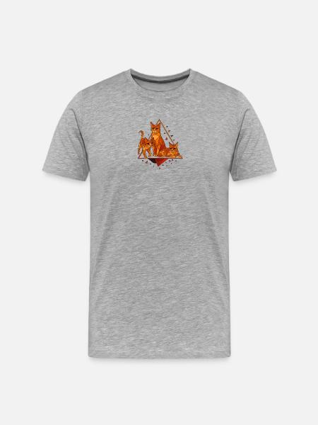 Geometric cats in diamond frame - Men's Premium Organic T-Shirt - heather grey