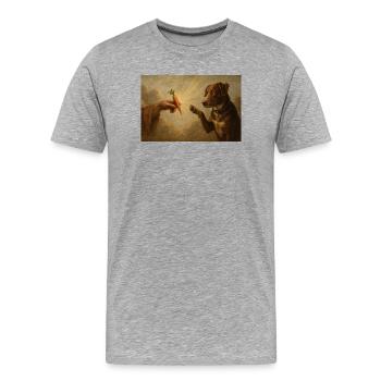 Karotte der Erleuchtung Hund - Männer Premium Bio T-Shirt - Grau meliert - Vorne - Damien (186cm)