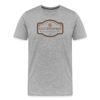 Weizen Ist Nicht Mein Ding Glutenfrei Badge - Männer Premium Bio T-Shirt - Grau meliert - Vorne - Damien (186cm)