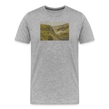 Geometrisches Netz Canyon - Männer Premium Bio T-Shirt - Grau meliert - Vorne - Damien (186cm)