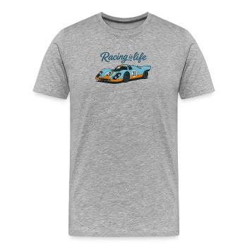 Racing_is_life - T-shirt bio Premium Homme - gris chiné - Devant - Damien (186cm)