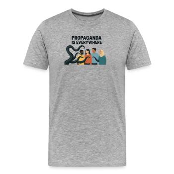 La propagande est une image de diversité partout - T-shirt bio Premium Homme - gris chiné - Devant - Damien (186cm)