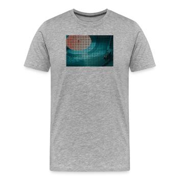 Turntable in a curvy pattern - Men's Premium Organic T-Shirt - heather grey - Front - Damien (186cm)