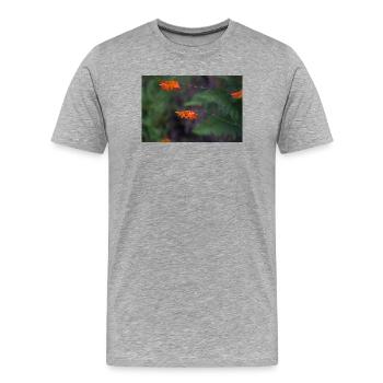 Fleur d’orange sur tige arquée - T-shirt bio Premium Homme - gris chiné - Devant - Damien (186cm)