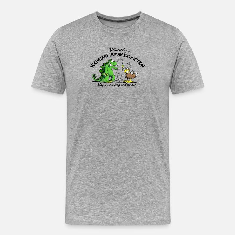 Voluntary Human Extinction Movement VHEMT - Männer Premium Bio T-Shirt - Grau meliert