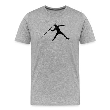 Javelin thrower - Men's Premium Organic T-Shirt - heather grey - Front - Damien (186cm)