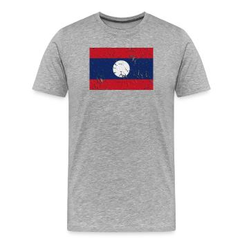 Laos Laos - Men's Premium Organic T-Shirt - heather grey - Front - Damien (186cm)