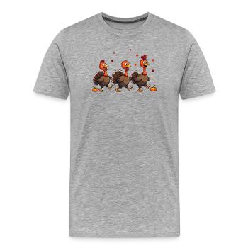 Thanksgiving Truthahn Baby - Männer Premium Bio T-Shirt - Grau meliert - Vorne - Damien (186cm)