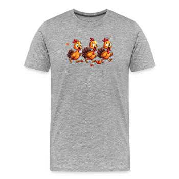 Thanksgiving Truthahn Baby - Männer Premium Bio T-Shirt - Grau meliert - Vorne - Damien (186cm)