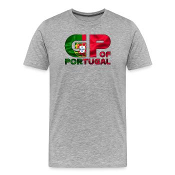 portugal_gp - Männer Premium Bio T-Shirt - Grau meliert - Vorne - Damien (186cm)
